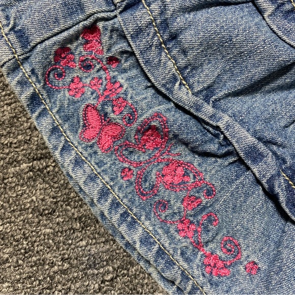 Vtg Osh Kosh Jean Overall Denim Dress Vestbak Tiered 18M - Picture 5 of 9